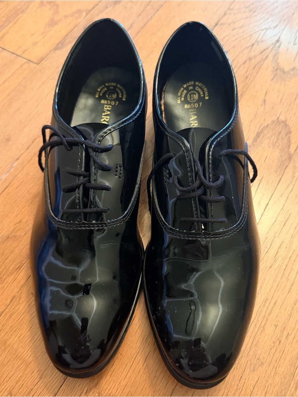 Barclay Men’s Black Patent Leather Formal Derby Oxfords Size 11M